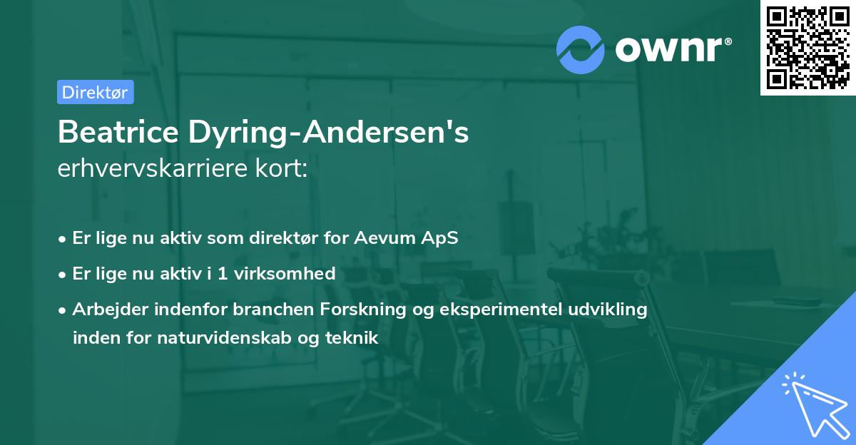 Beatrice Dyring-Andersen's erhvervskarriere kort