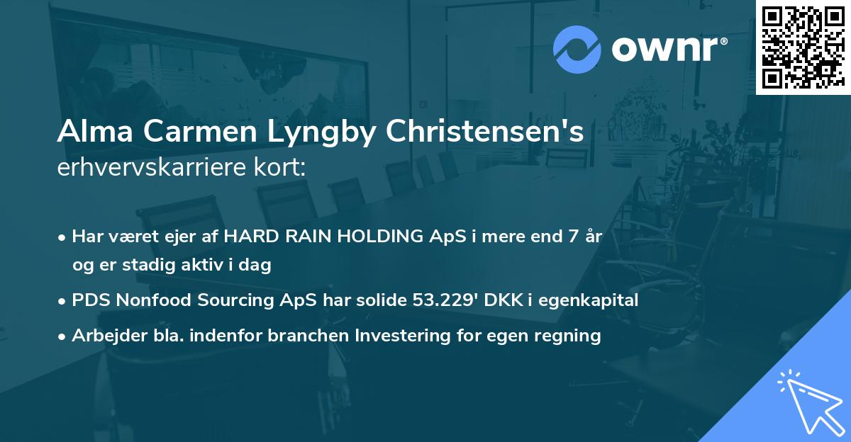 Alma Carmen Lyngby Christensen's erhvervskarriere kort