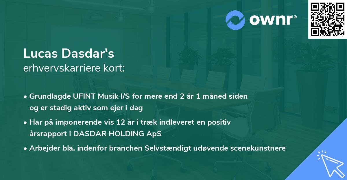 Lucas Dasdar's erhvervskarriere kort