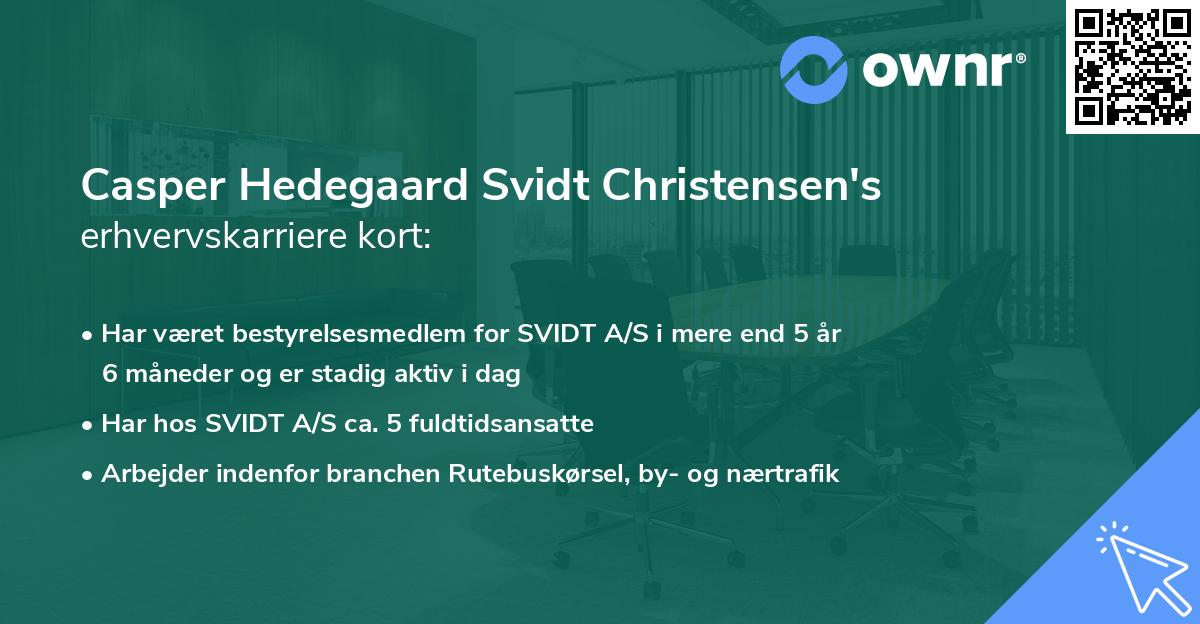 Casper Hedegaard Svidt Christensen's erhvervskarriere kort