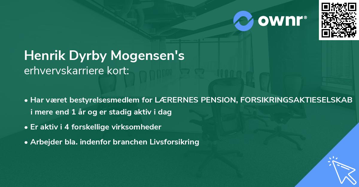 Henrik Dyrby Mogensen's erhvervskarriere kort