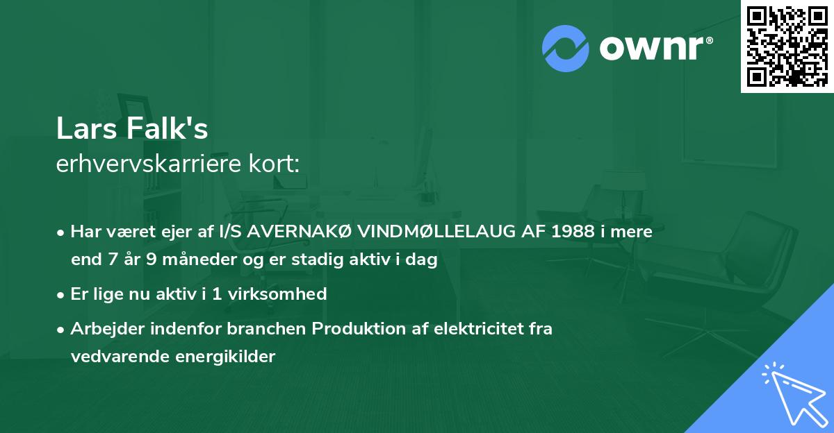 Lars Falk's erhvervskarriere kort