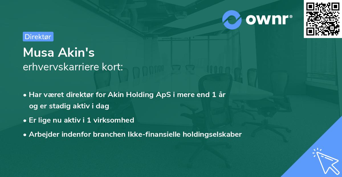 Musa Akin's erhvervskarriere kort
