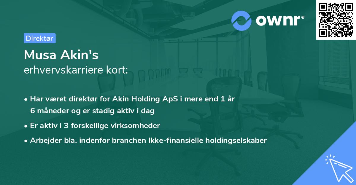 Musa Akin's erhvervskarriere kort