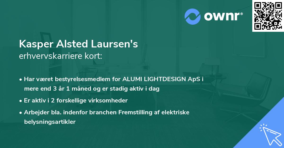 Kasper Alsted Laursen's erhvervskarriere kort