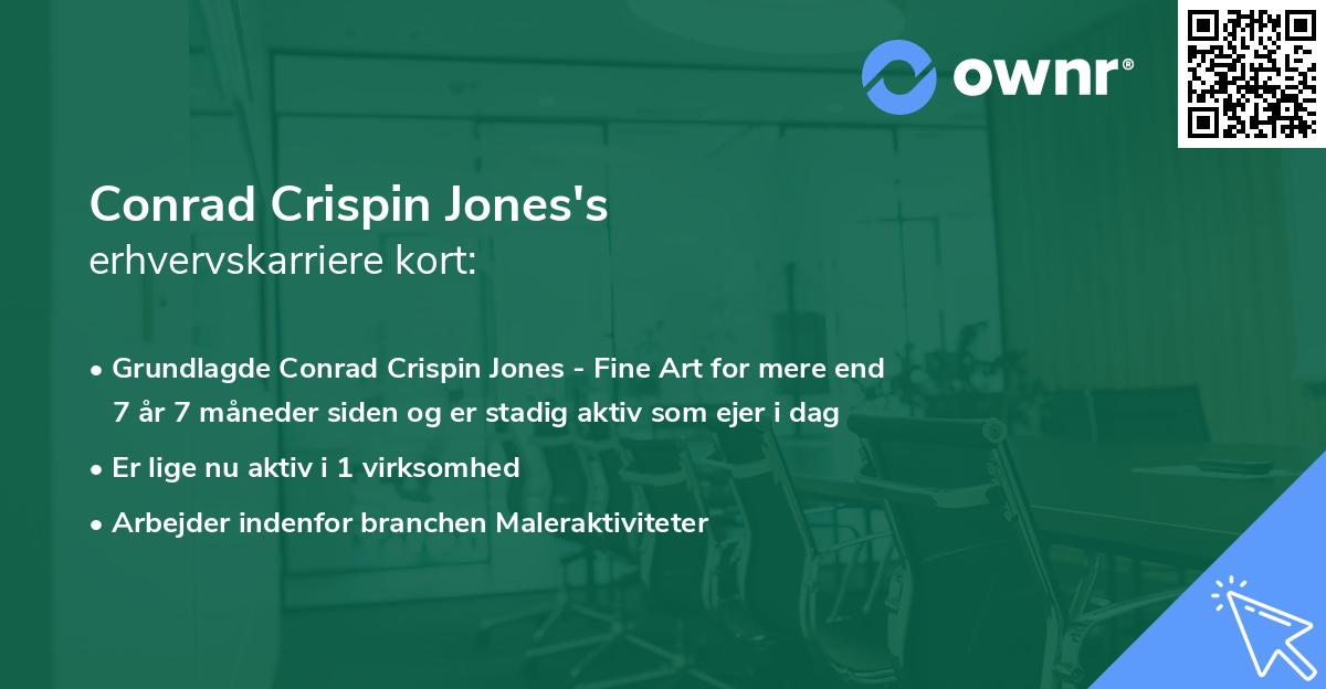 Conrad Crispin Jones's erhvervskarriere kort