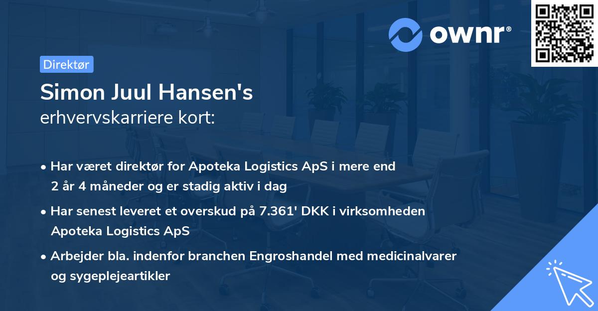 Simon Juul Hansen's erhvervskarriere kort