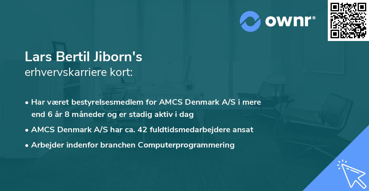 Lars Bertil Jiborn's erhvervskarriere kort