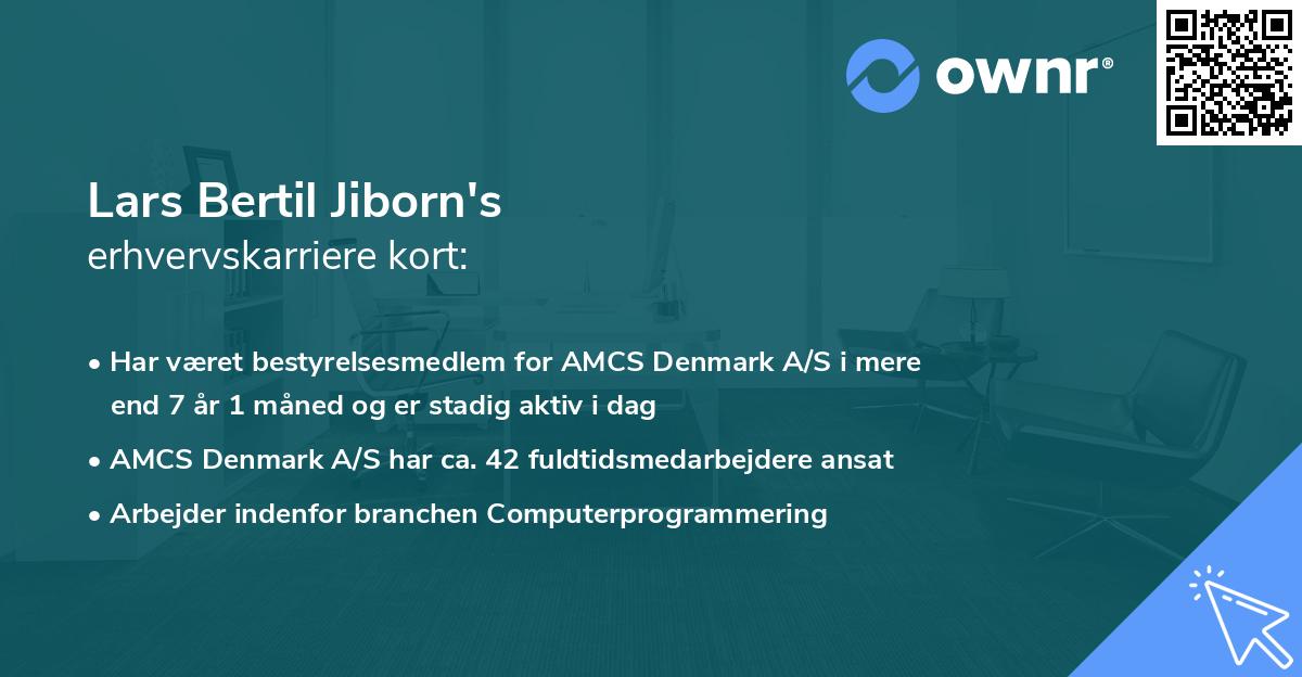 Lars Bertil Jiborn's erhvervskarriere kort