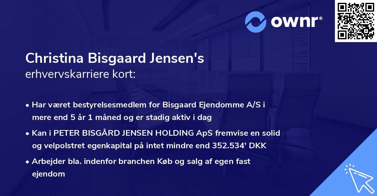 Christina Bisgaard Jensen's erhvervskarriere kort