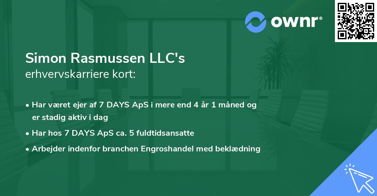 Simon Rasmussen LLC's erhvervskarriere kort