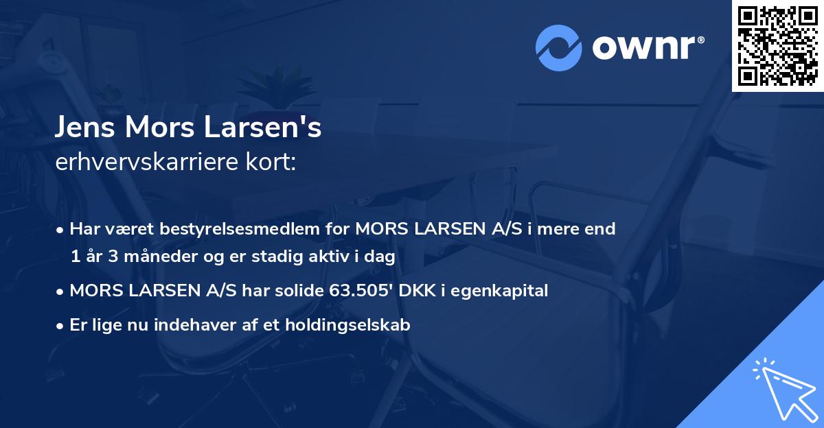 Jens Mors Larsen's erhvervskarriere kort