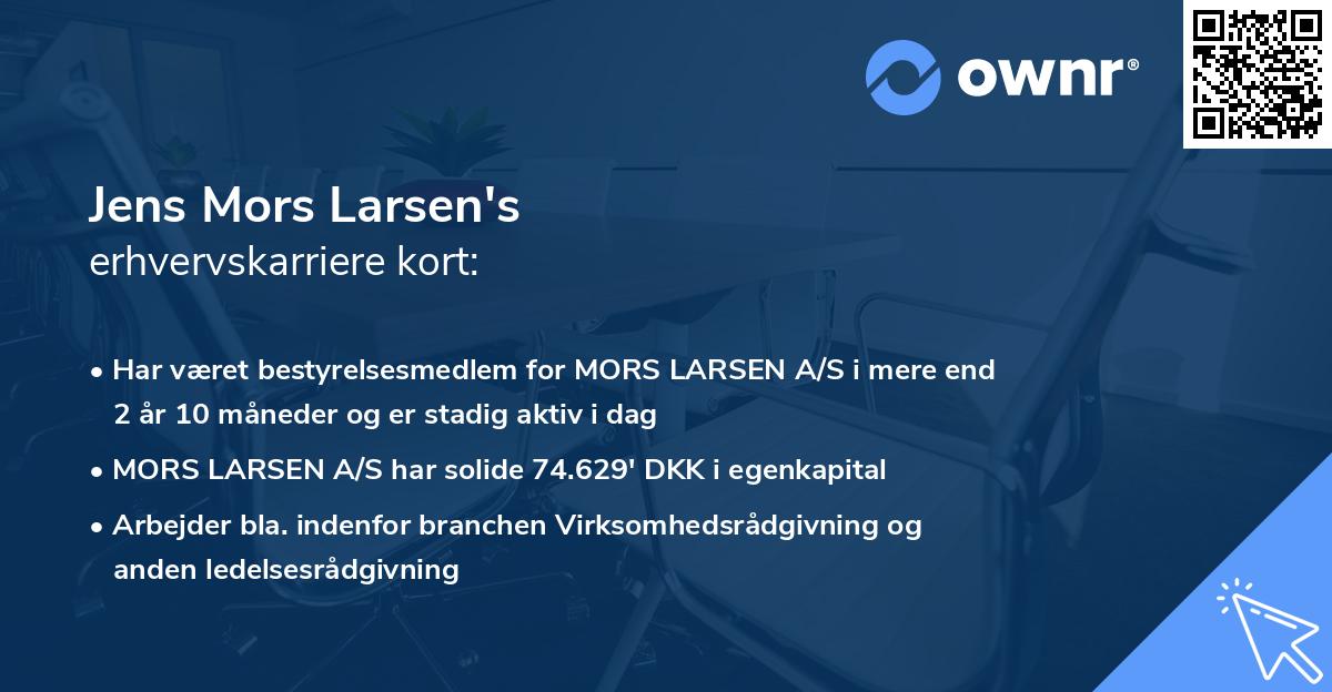 Jens Mors Larsen's erhvervskarriere kort
