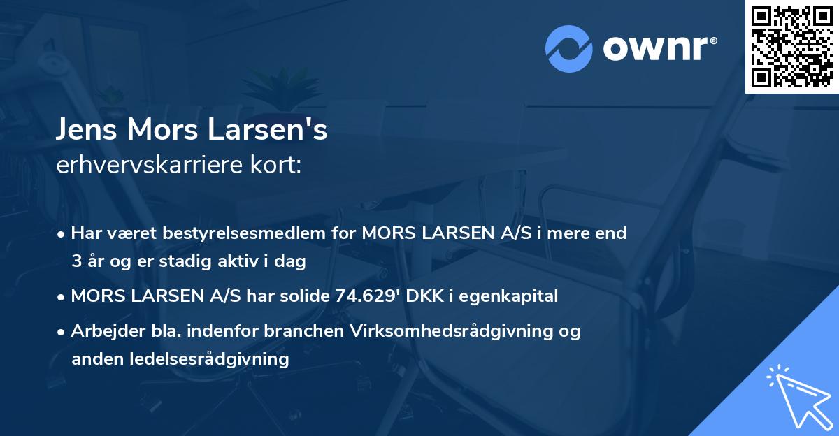 Jens Mors Larsen's erhvervskarriere kort