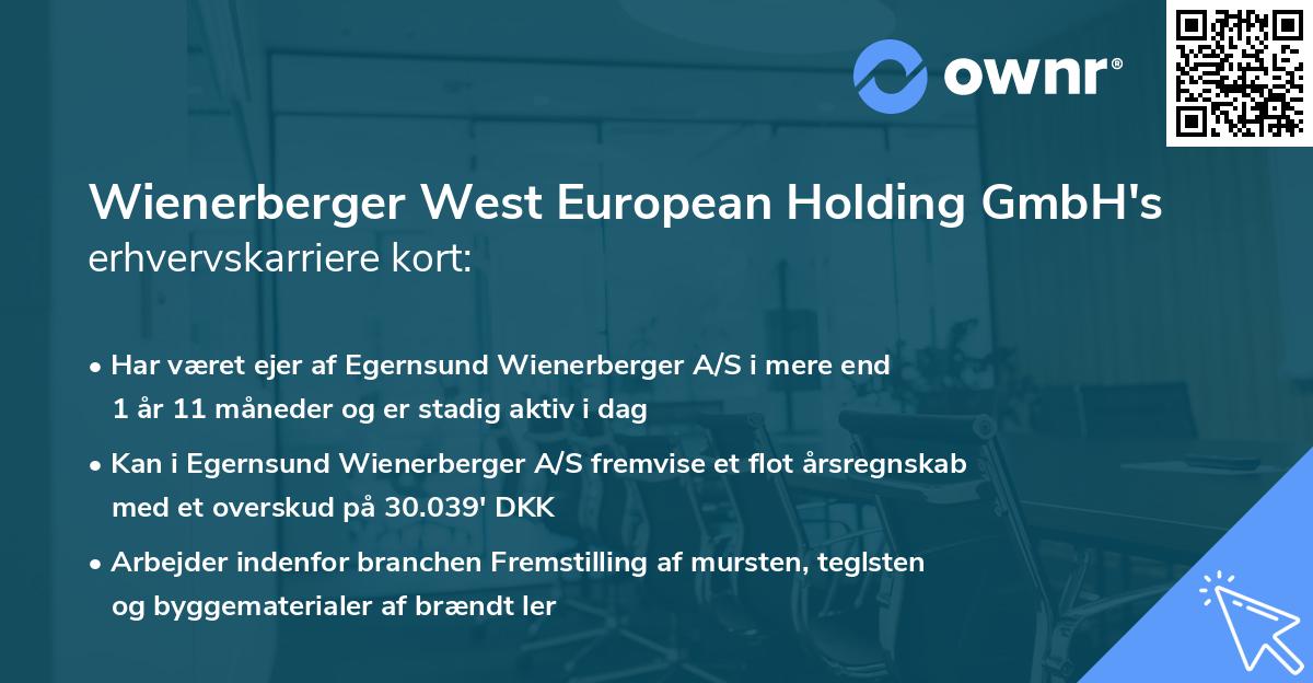 Wienerberger West European Holding GmbH's erhvervskarriere kort