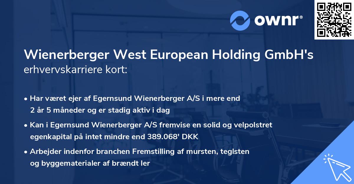 Wienerberger West European Holding GmbH's erhvervskarriere kort