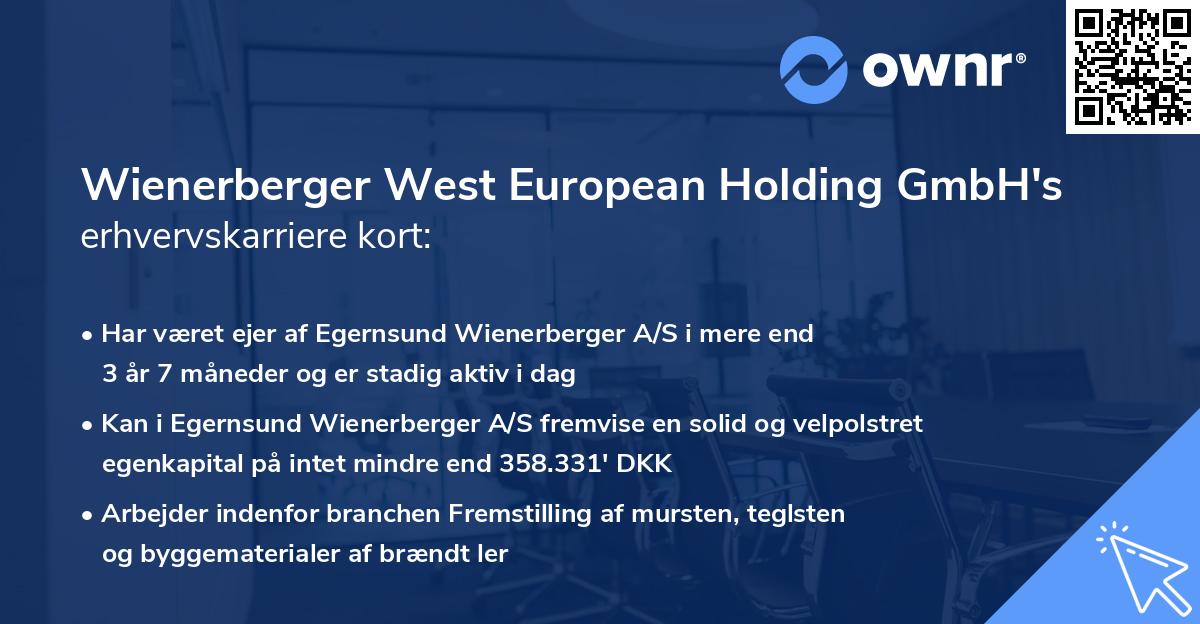 Wienerberger West European Holding GmbH's erhvervskarriere kort