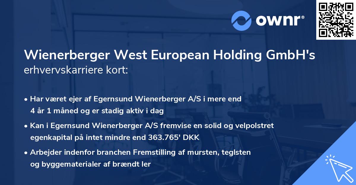 Wienerberger West European Holding GmbH's erhvervskarriere kort