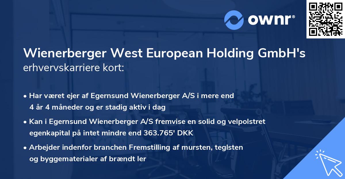 Wienerberger West European Holding GmbH's erhvervskarriere kort