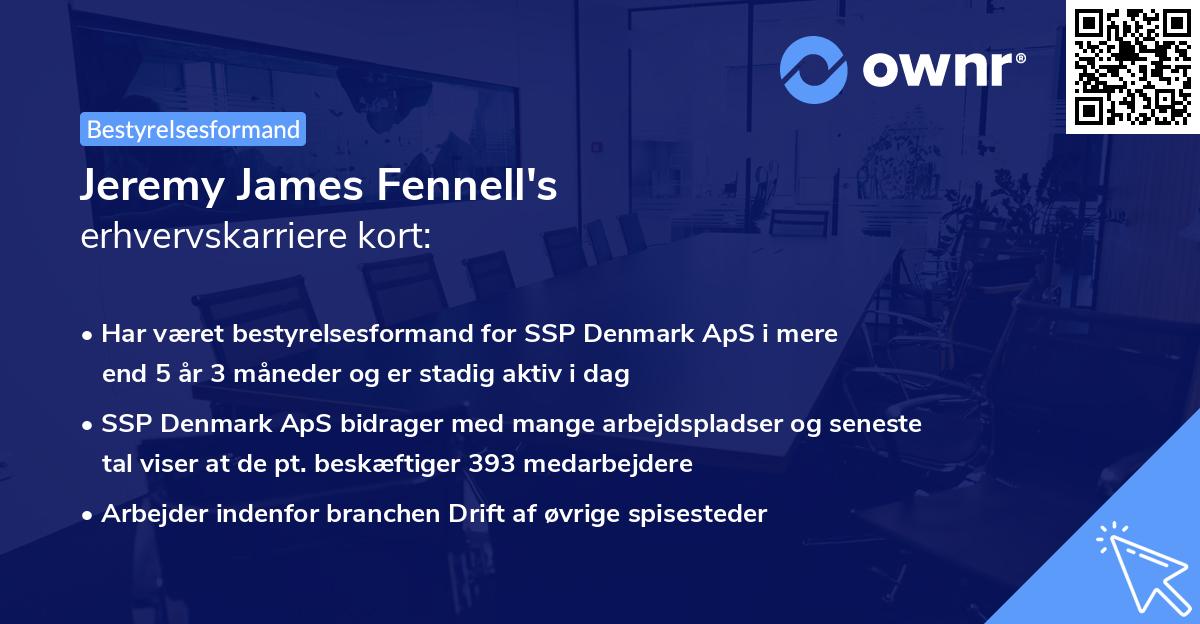 Jeremy James Fennell's erhvervskarriere kort