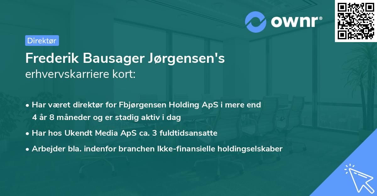 Frederik Bausager Jørgensen's erhvervskarriere kort