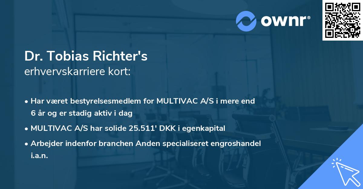 Dr. Tobias Richter's erhvervskarriere kort