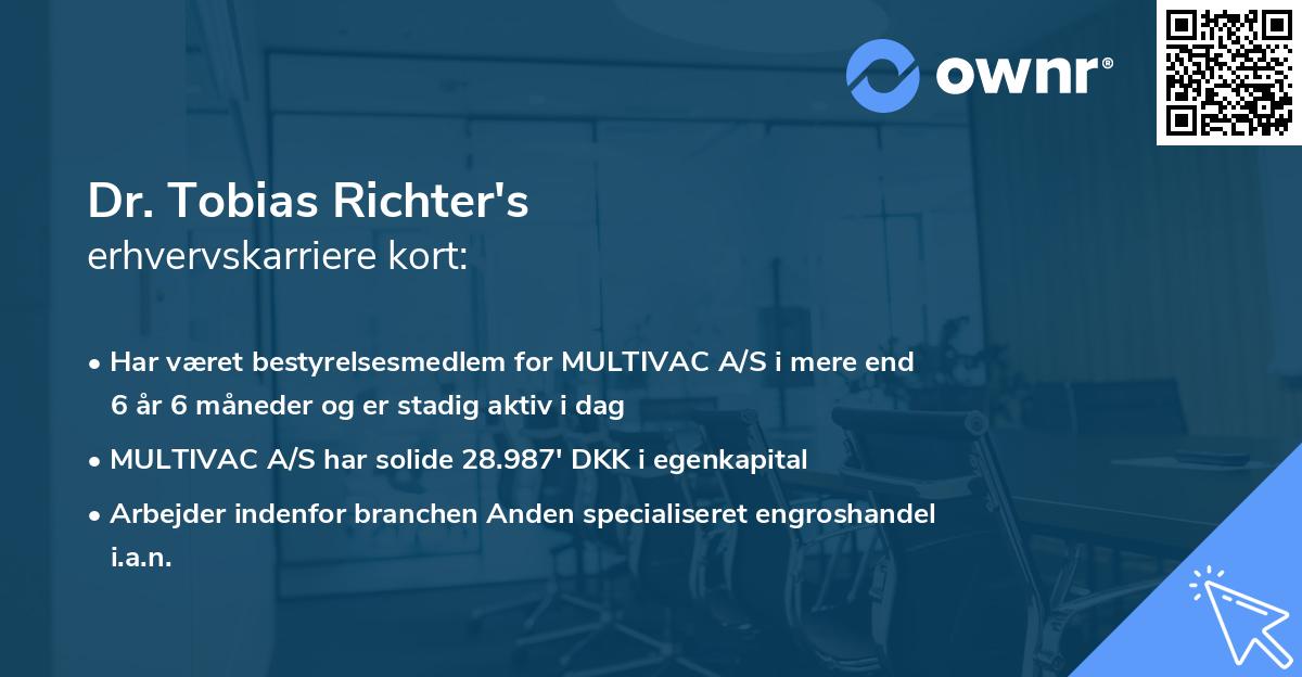 Dr. Tobias Richter's erhvervskarriere kort