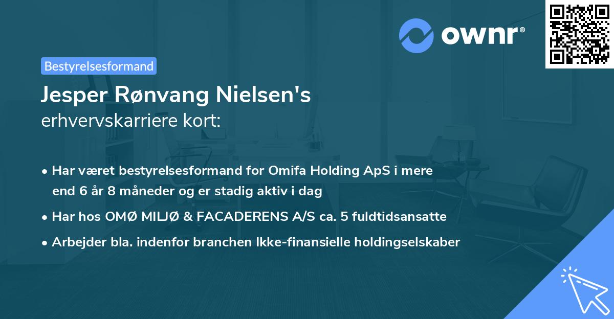 Jesper Rønvang Nielsen's erhvervskarriere kort