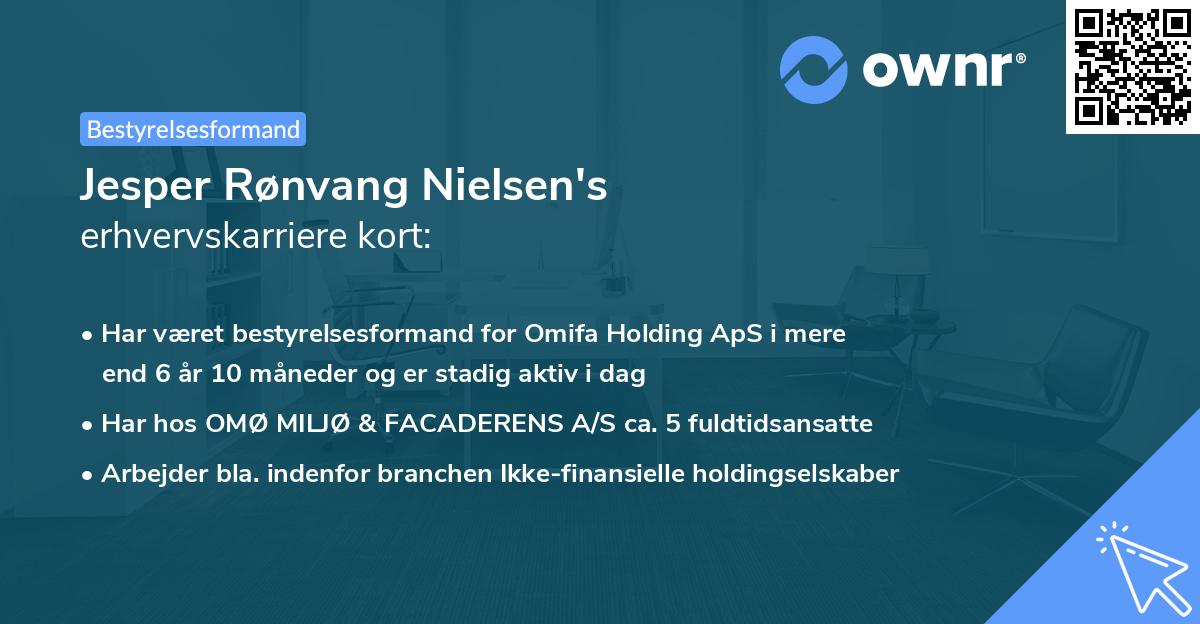 Jesper Rønvang Nielsen's erhvervskarriere kort