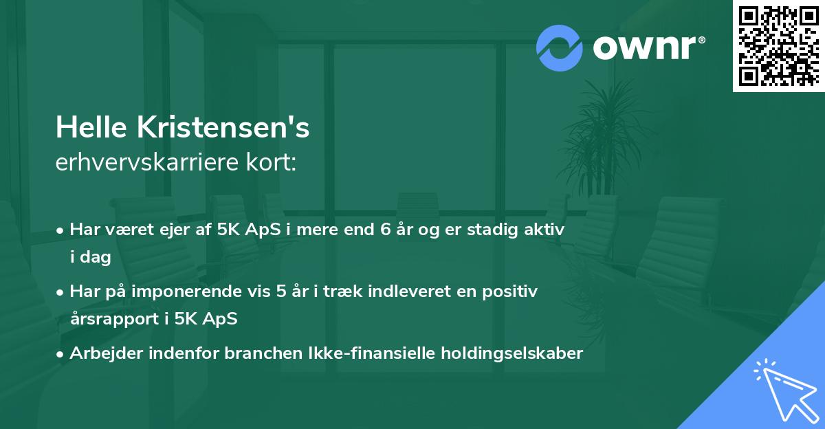 Helle Kristensen's erhvervskarriere kort