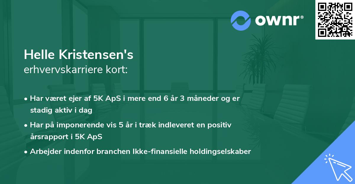 Helle Kristensen's erhvervskarriere kort