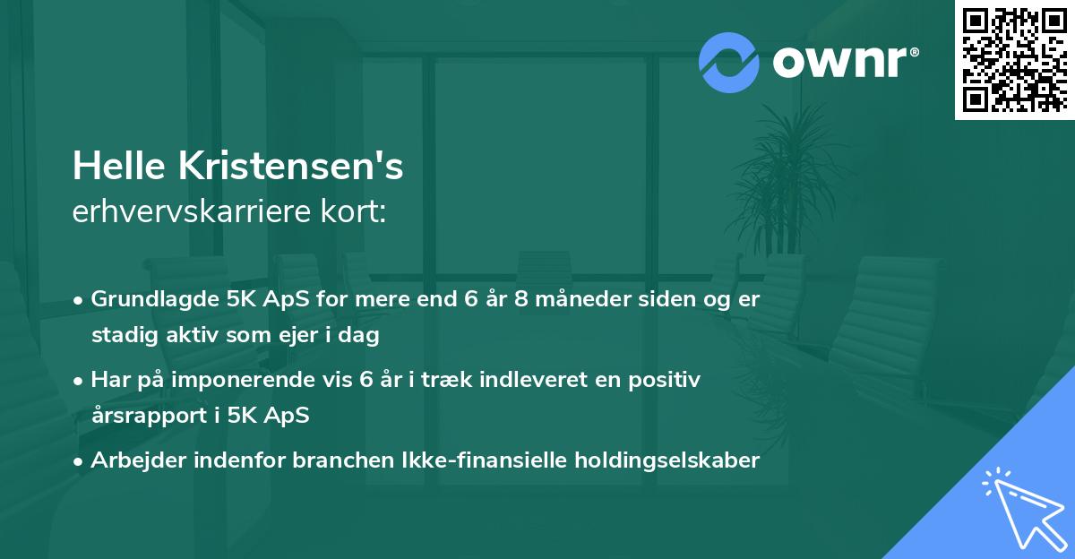 Helle Kristensen's erhvervskarriere kort