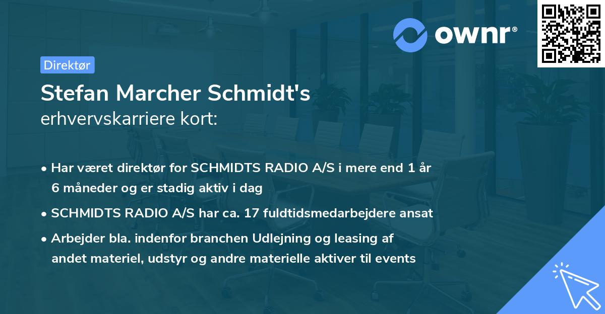 Stefan Marcher Schmidt's erhvervskarriere kort