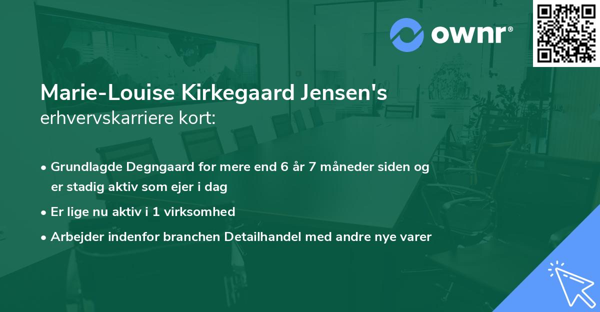 Marie-Louise Kirkegaard Jensen's erhvervskarriere kort