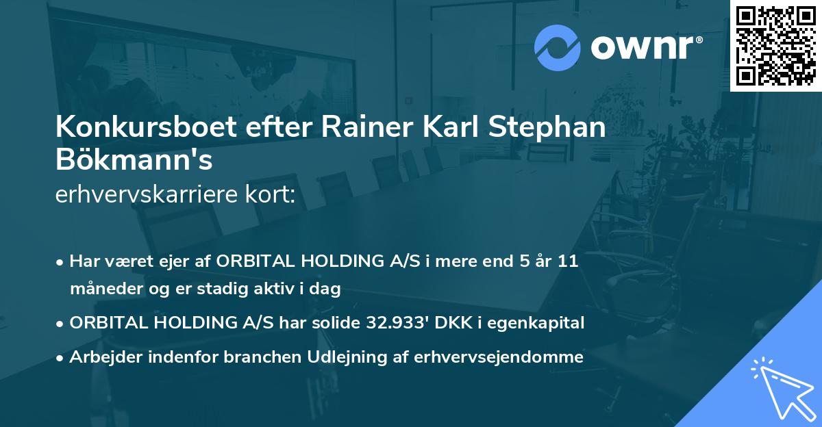 Konkursboet efter Rainer Karl Stephan Bökmann's erhvervskarriere kort