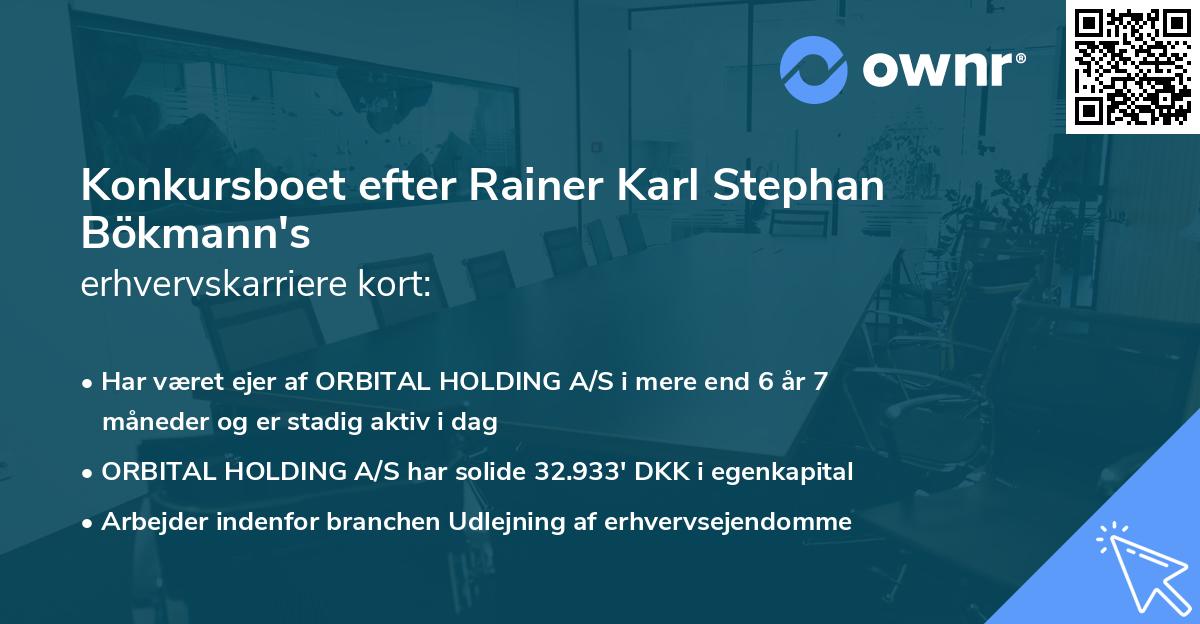 Konkursboet efter Rainer Karl Stephan Bökmann's erhvervskarriere kort
