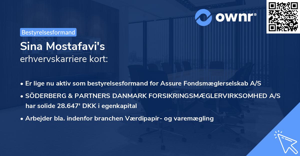 Sina Mostafavi's erhvervskarriere kort