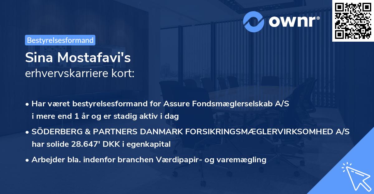 Sina Mostafavi's erhvervskarriere kort