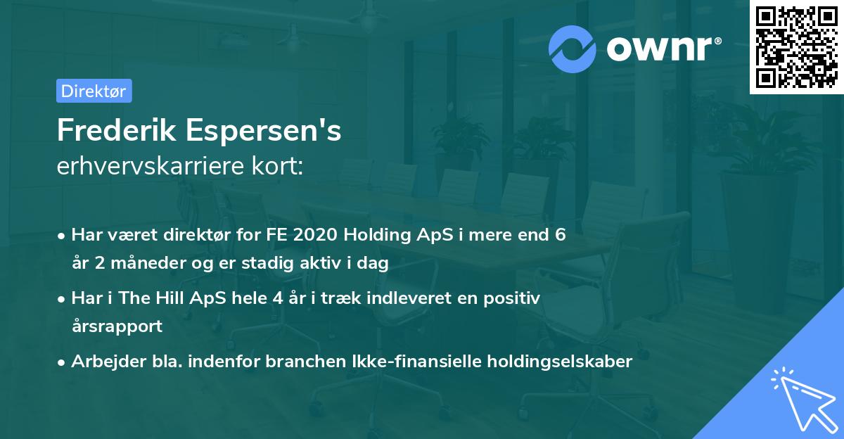 Frederik Espersen's erhvervskarriere kort