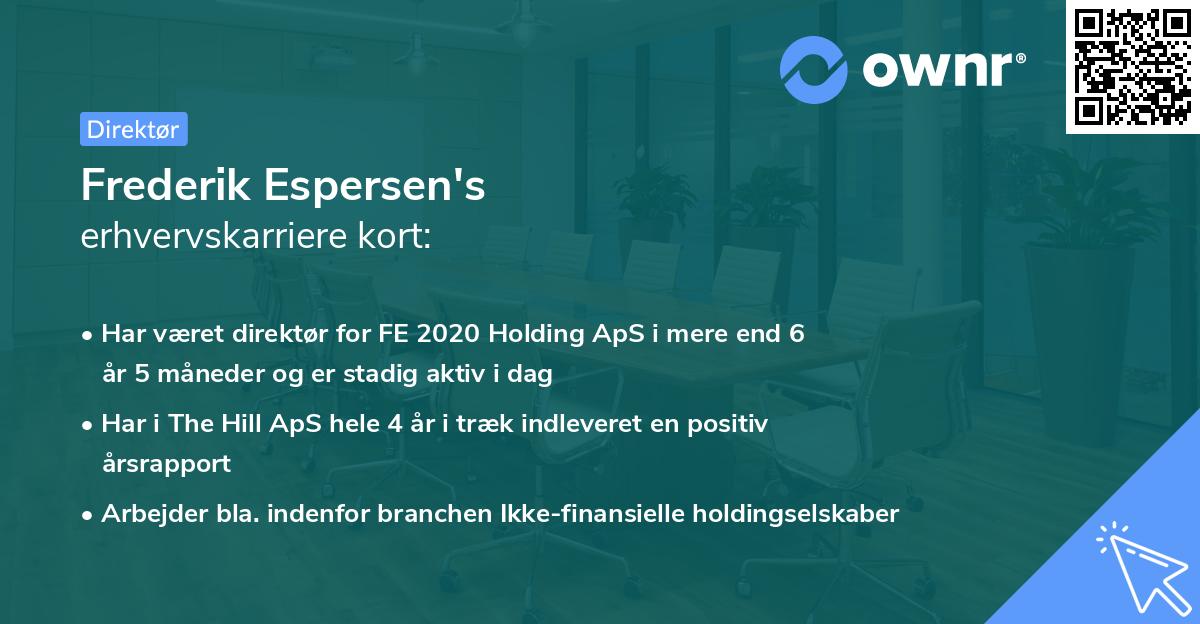 Frederik Espersen's erhvervskarriere kort