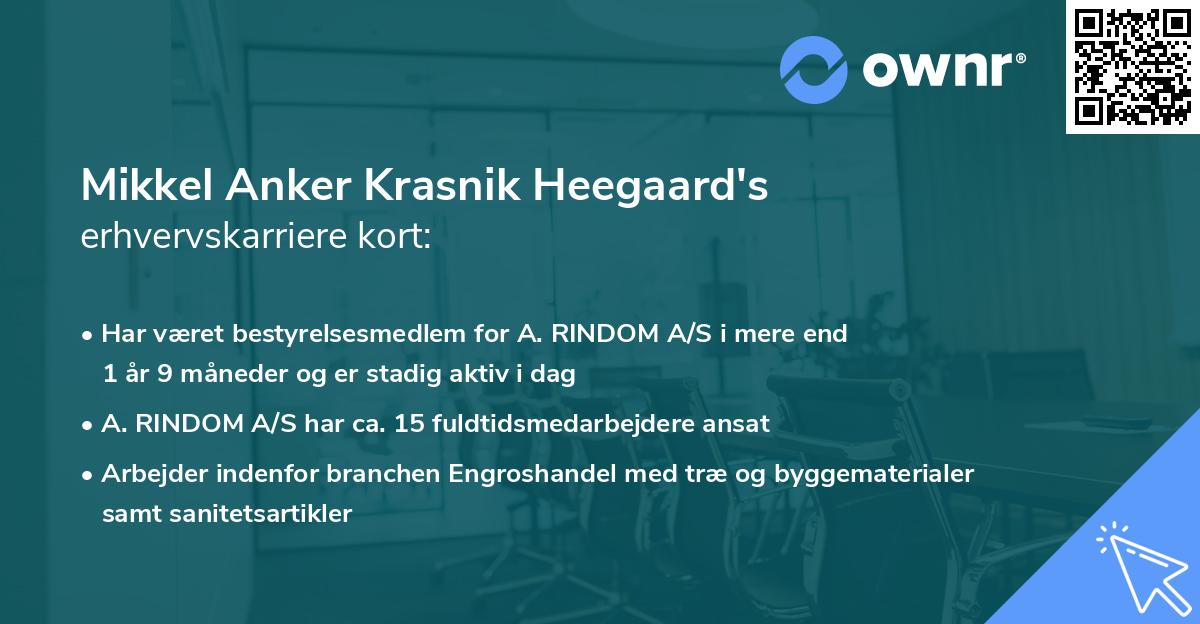 Mikkel Anker Krasnik Heegaard's erhvervskarriere kort