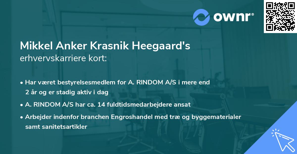 Mikkel Anker Krasnik Heegaard's erhvervskarriere kort