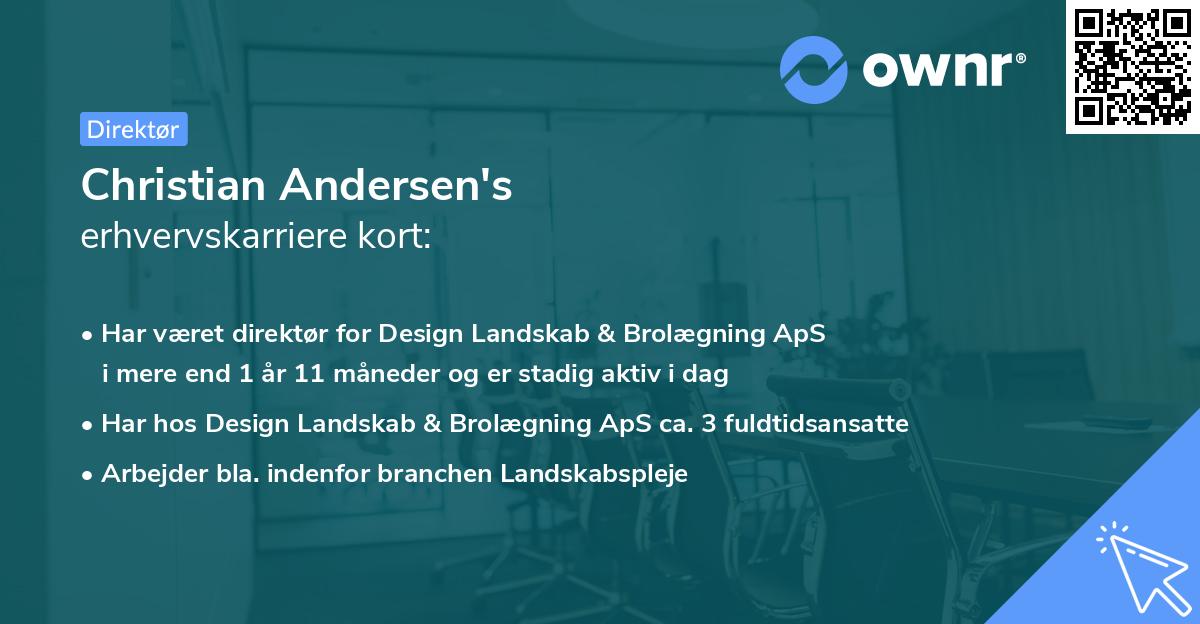 Christian Andersen's erhvervskarriere kort