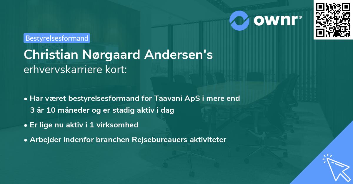 Christian Nørgaard Andersen's erhvervskarriere kort