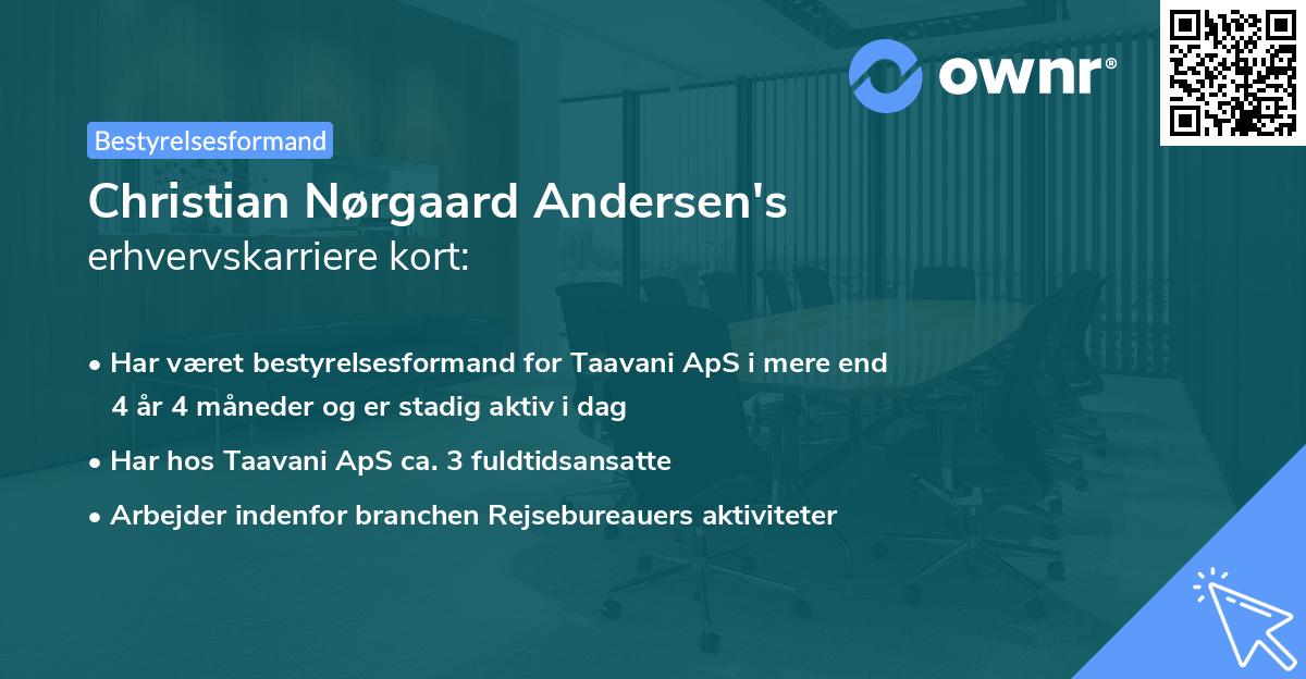 Christian Nørgaard Andersen's erhvervskarriere kort