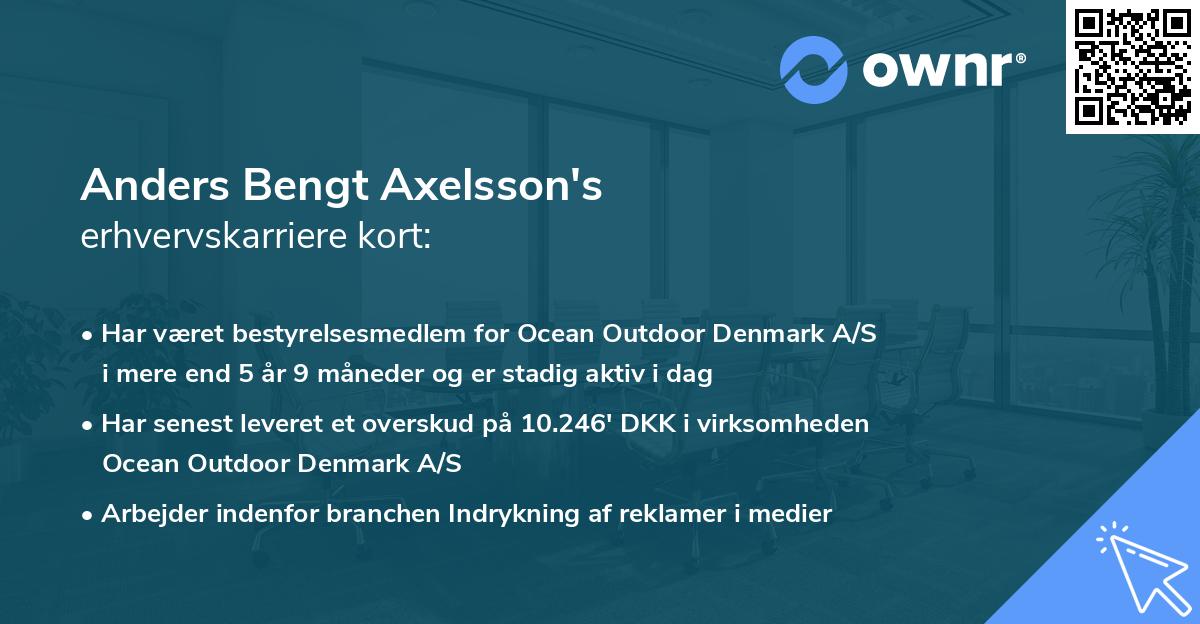 Anders Bengt Axelsson's erhvervskarriere kort