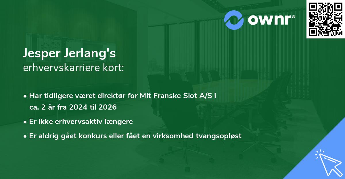 Jesper Jerlang's erhvervskarriere kort