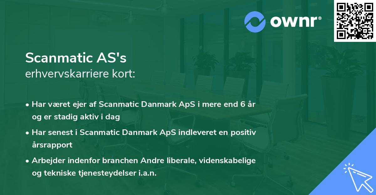 Scanmatic AS's erhvervskarriere kort