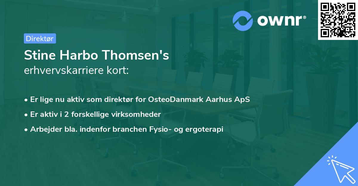 Stine Harbo Thomsen's erhvervskarriere kort