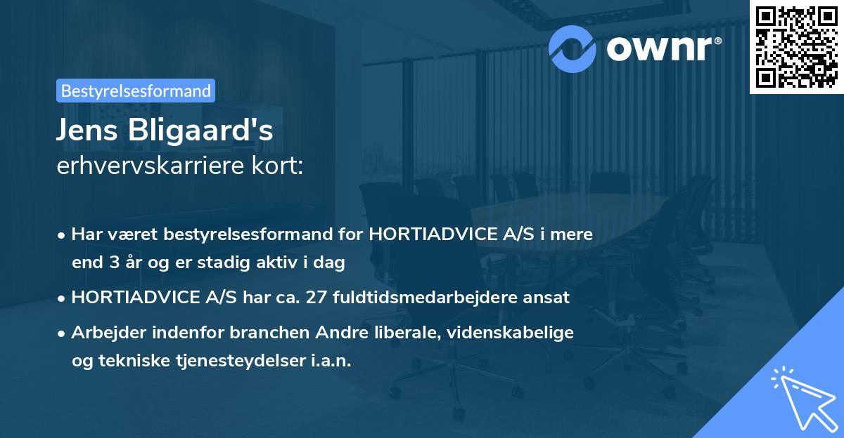 Jens Bligaard's erhvervskarriere kort
